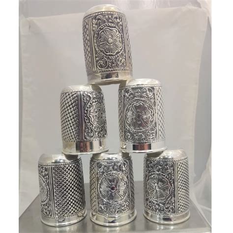 Buy quality 925 Pure Silver Stylish Glass In Fine Antique finishing PO ...