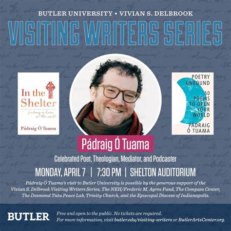 Pádraig Ó Tuama - Visiting Writer Series Reading , Shelton Auditorium ...