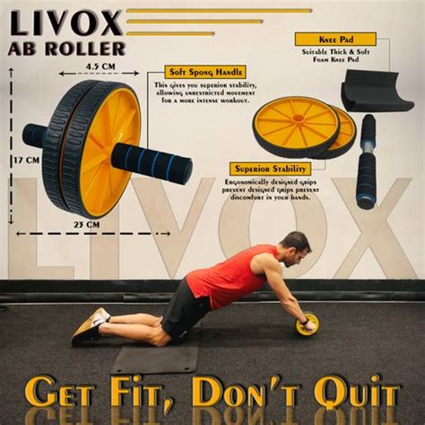 LIVOX Tummy Trimmer And Toning tube, wheel Roller With Pushup Bar. Ab ...