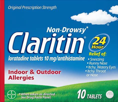 Amazon.com: Claritin 24 Hour Non-Drowsy Allergy Tablets, 10 mg, 20 Count : Health & Household