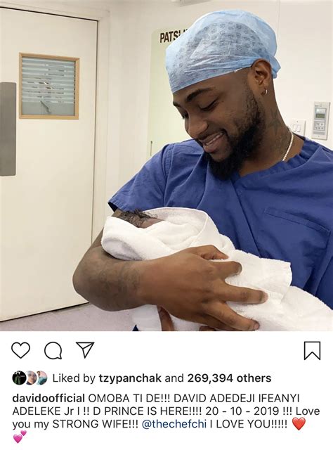 Davido shares first photo of his son David Adedeji Ifeanyi Adeleke JR ...