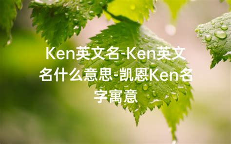 Ken英文名-Ken英文名什么意思-凯恩Ken名字寓意 - 每日星座