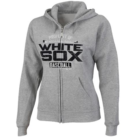 Majestic Chicago White Sox Ladies Property Of Full Zip Hoodie - Ash