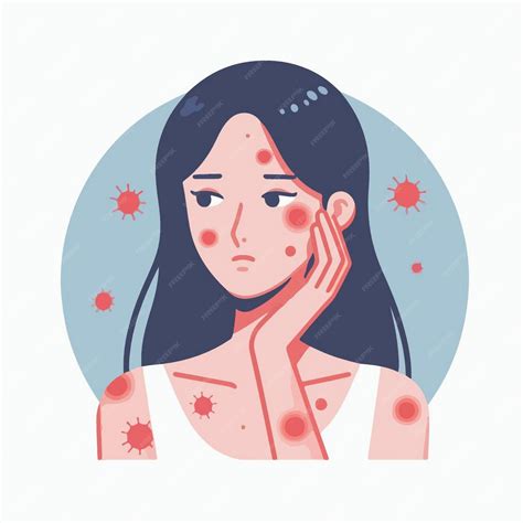 Ilustración vectorial de personas que sufren de enfermedades de la piel en estilo de diseño ...