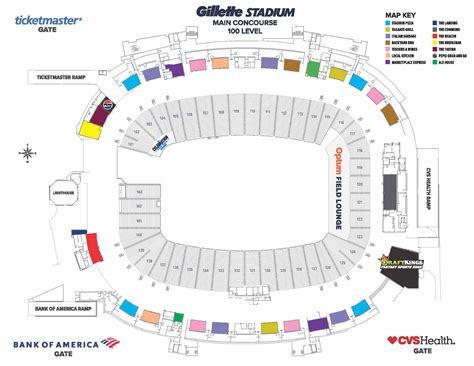 Gillette Stadium Seating Chart Detailed Gillette Stadium