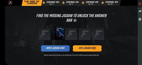 How to get the jigsaw code in Free Fire in 2020?