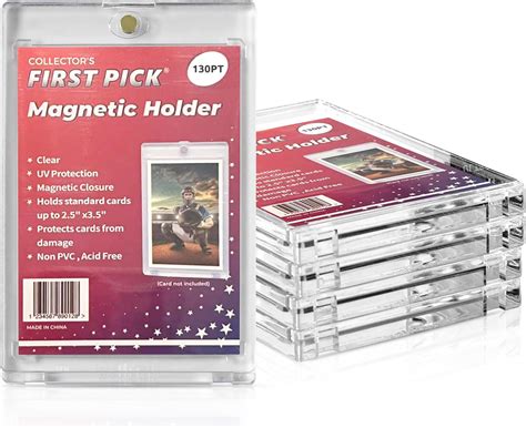 Amazon.com: (5) 130PT Premium One Touch Magnetic Card Holder UV ...