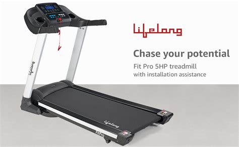 Buy Lifelong LLTM90 5HP Fit Pro Treadmill with Heart Rate Sensor, 12 ...