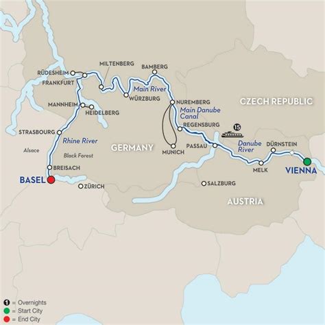 Danube River Map And Cities