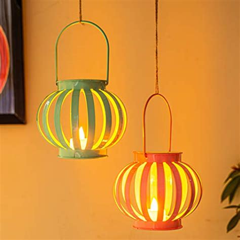 TIED RIBBONS Wall Hanging Decorative Lanterns Tealight Candle Holders ...