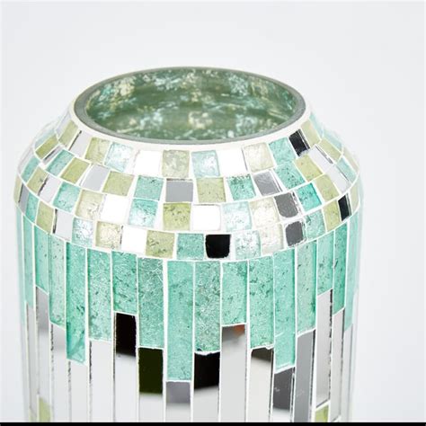Buy Mabel Stripes Glass Mosaic Vase from Home Centre at just INR 1799.0