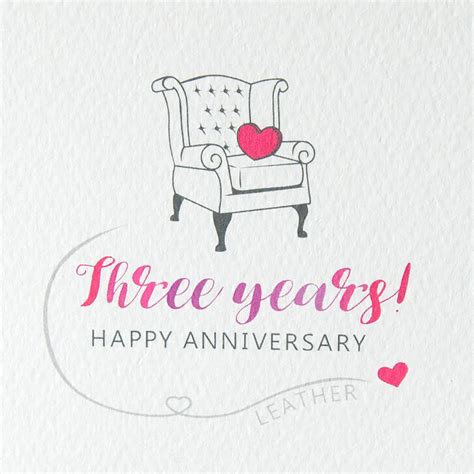 third wedding anniversary card leather by miss shelly designs ...