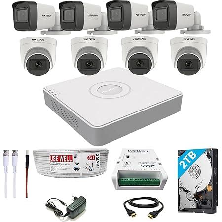HIKVISION 8 Channel DVR with 5MP 4 Dome & 4 Bullet Cameras with Audio ...