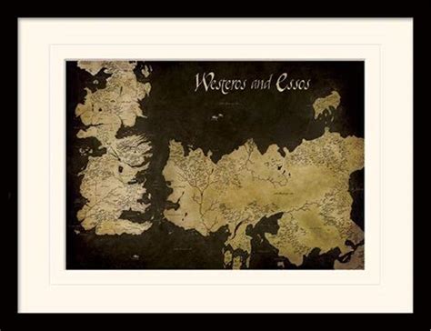 Buy Game of Thrones (Westeros and Essos Antique ) 30x40 cm ed & Framed ...