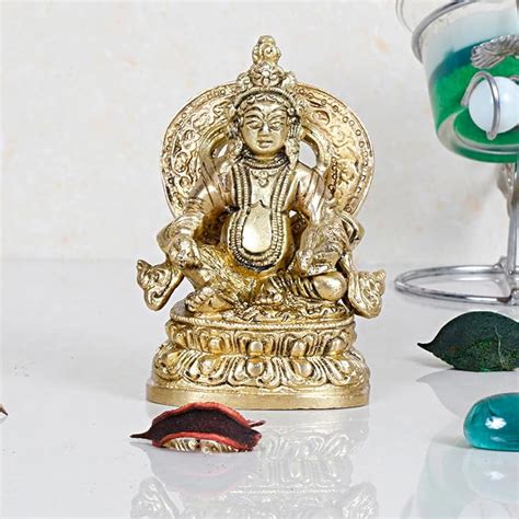 Buy ARTVARKO™ Brass Lord Kuber Maharaj Sitting on Lotus Singhasana ...