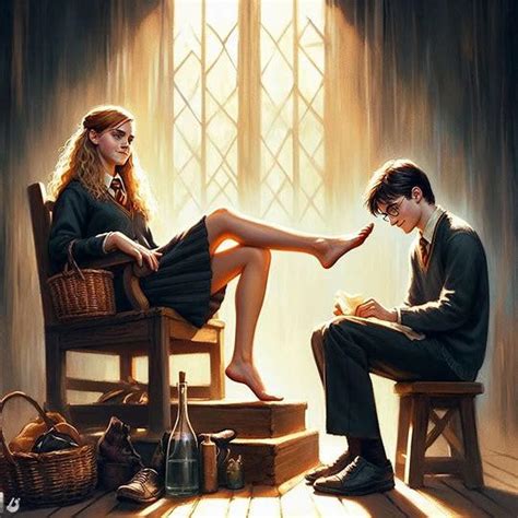 Hermione airing her feet out by sushinese on DeviantArt