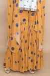 Buy Orange Top Slub Linen Print Mirror Top Scoop Neck Polka Dot Cape ...