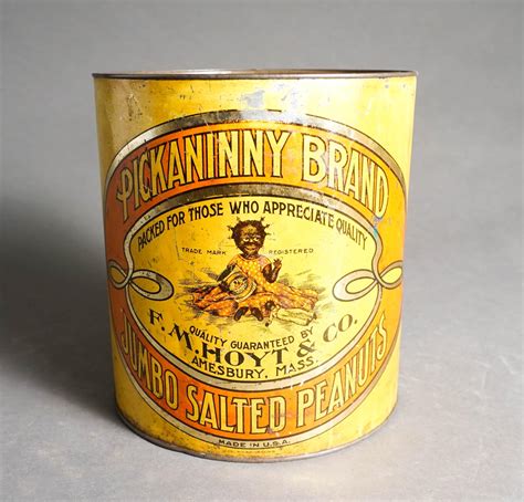 Lot - Pickaninny Brand Jumbo Salted Peanuts, Lithograph Tin Bucket