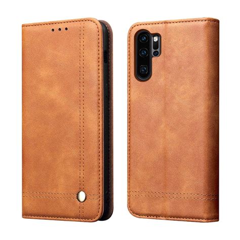BINXUN Huawei P30 Pro Vintage Leather Case with Card Slot Folding Stand ...