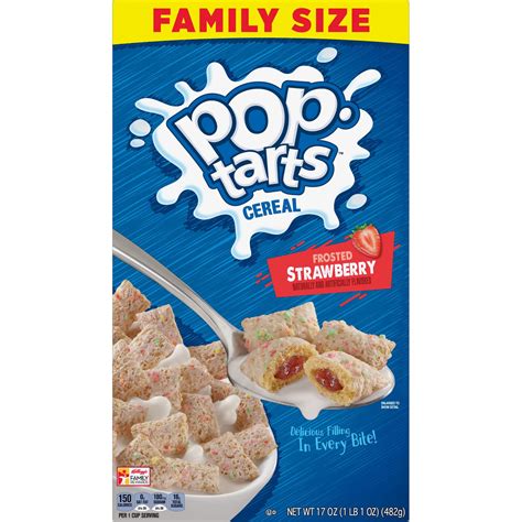 Kellogg's Pop-Tarts Frosted Strawberry Cold Breakfast Cereal, 17 oz ...