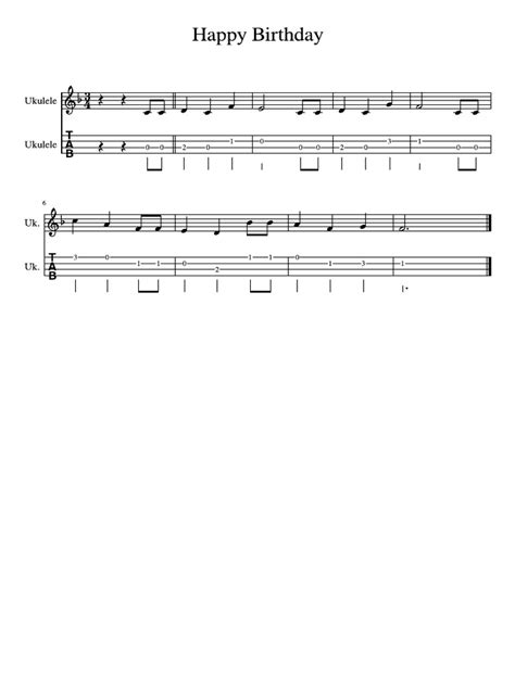 Happy Birthday (Ukulele Tabs) | PDF