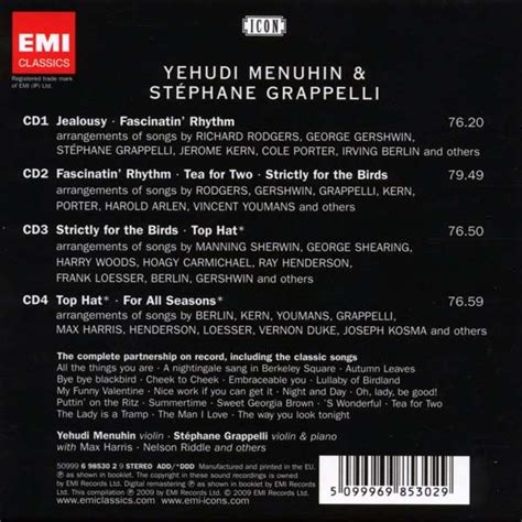 Yehudi Menuhin & Stephane Grappelli - Icon: Friends In Music (4CD Box ...