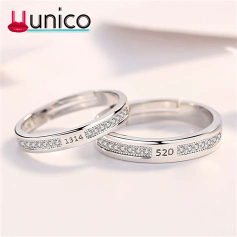 UUNICO Korean style engagement ring 5201314 opening couple ring fashion ...