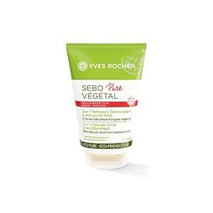 Yves Rocher Sebo Vegetal Pure 3 In 1 Cleanser, Scrub & Anti-Blackhead ...