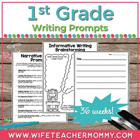 Narrative Writing Prompts For First Grade - Free Printable Worksheet