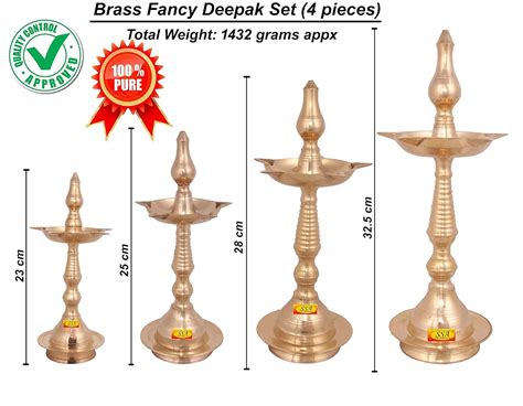 Shiv Shakti Arts Brass Kerala Diya Oil Lamp Stand for Home Décor Puja ...