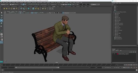 Old Man Sitting on Bench 3D model | 3D Molier International