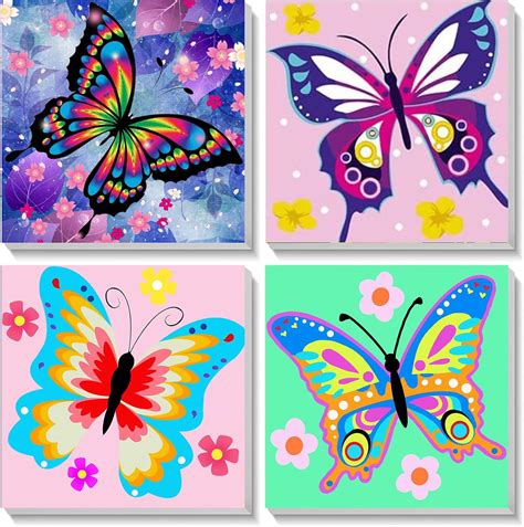 4 Pack Butterfly Paint by Number for Kids with India | Ubuy
