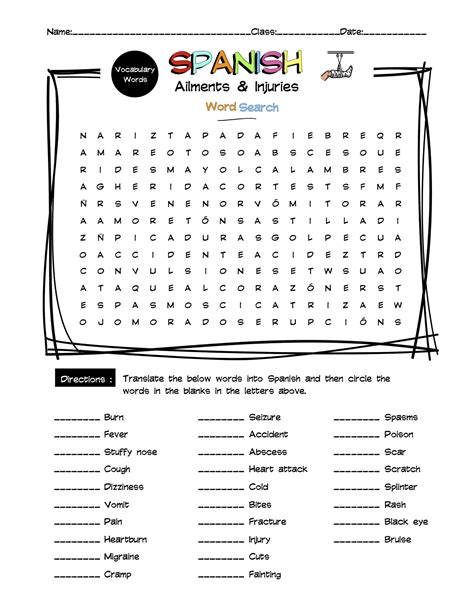 The Ultimate Spanish Vocabulary Word Search Worksheet Bundle - 130 ...
