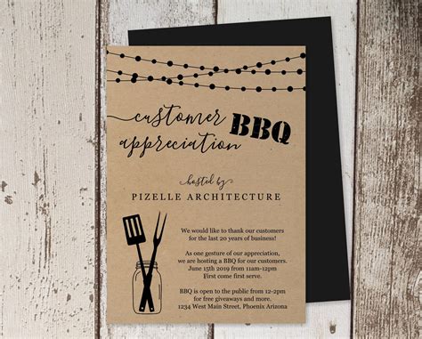Customer Appreciation BBQ Invitation Template, Printable Company ...