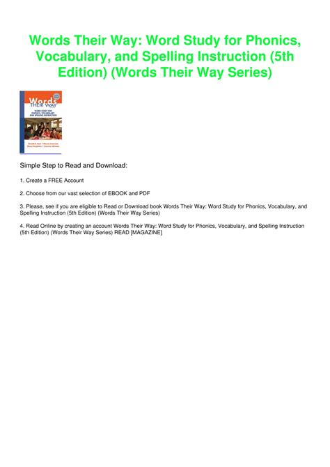 PPT - PDF/READ Words Their Way: Word Study for Phonics, Vocabulary, and ...
