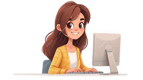Image result for Cartoon Computer Girl