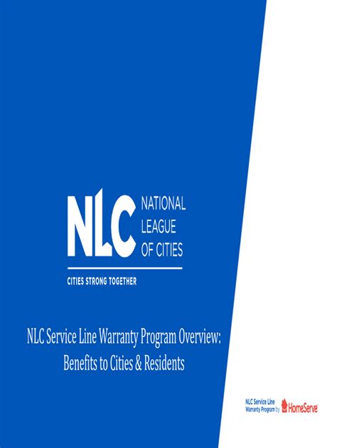 Fillable Online NLC Service Line Warranty Program Overview: Benefits to ...