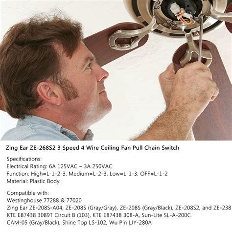 DAYONE Ceiling Fan Switch Set 3 Speed 4 Wire Zing Ear India | Ubuy