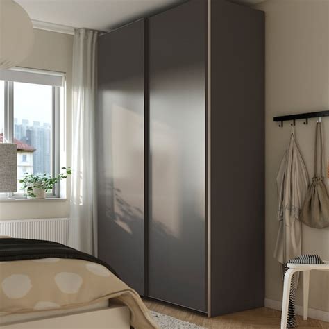 PAX / HASVIK wardrobe, dark grey/dark grey, 150x66x236 cm (59x26x931/8 ...