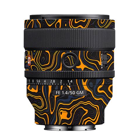 Amber Topographic Waves Sony 50mm 1.4 Camera Lens Skin