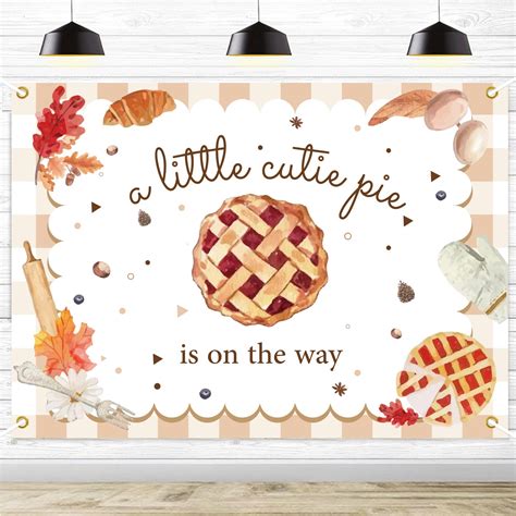 Amazon.com : Pie Baby Shower Backdrop - A Little Cutie Pie is on The ...