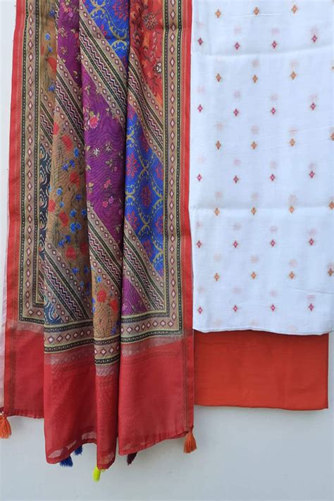 Buy Chanderi Suits With Multicolor Chanderi Silk Digital Print Dupatta ...
