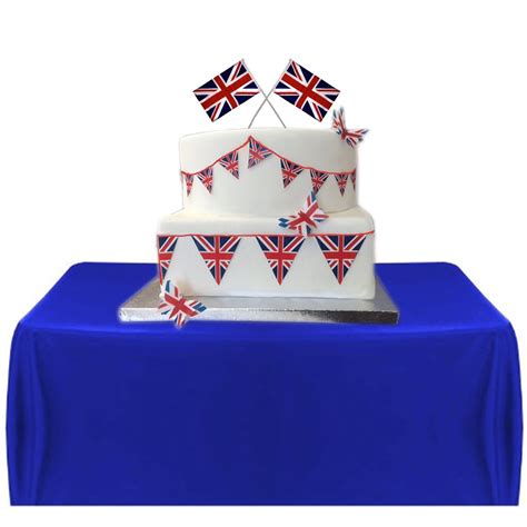 Royal Union Jack Style Bunting Edible Icing Sheet Cake Toppers ...