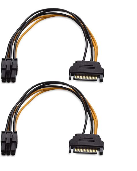 CableMatters Cable Matters 2-Pack 6 Pin to SATA Power Cable (SATA India ...