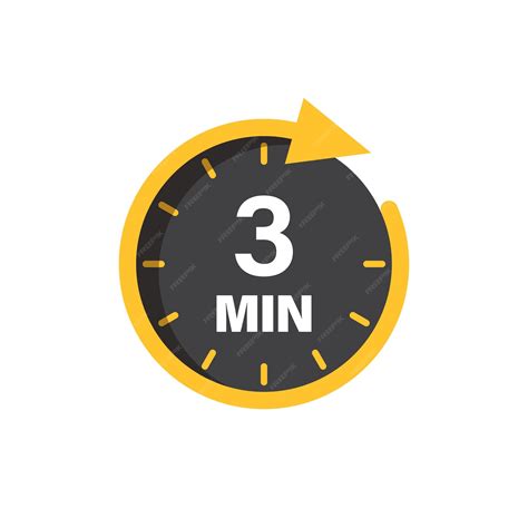 Premium Vector | 3 minute on stopwatch icon in flat style Clock face ...