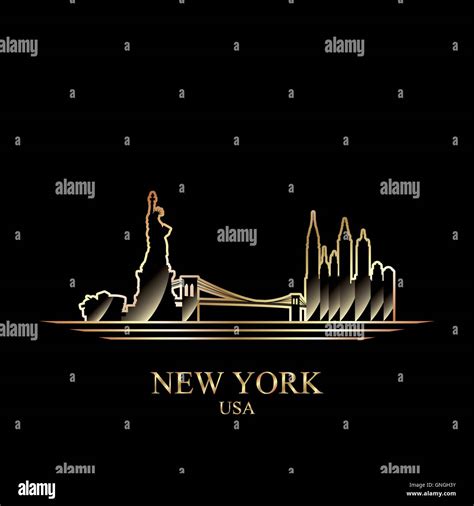 Black silhouette new york skyline hi-res stock photography and images - Alamy - silhouette of new york