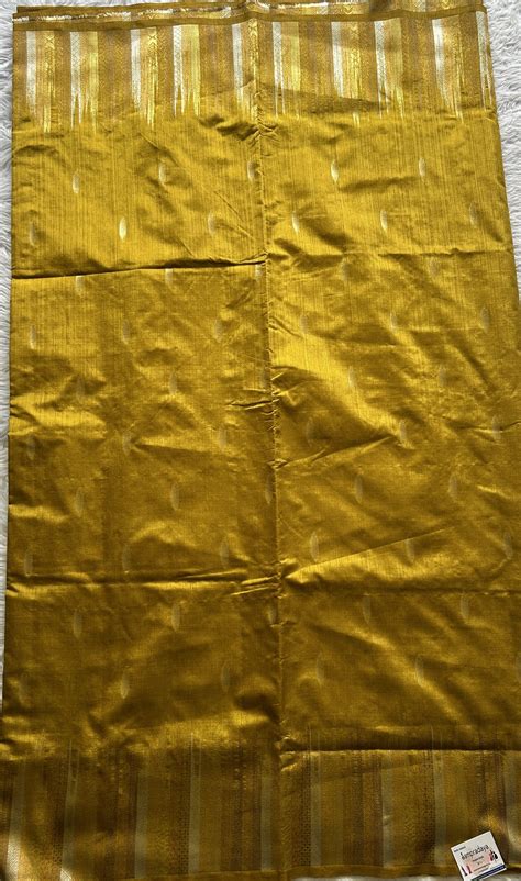 Semi Raw Silk Saree Mustard Yellow Colored with a Zari Border ...