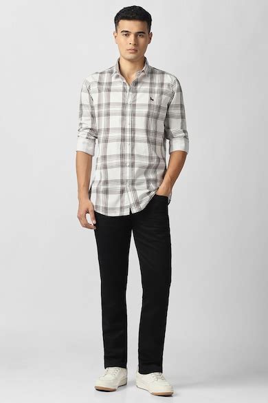 Buy Men White Check Full Sleeves Casual Shirt Online - 40075464 | Van ...