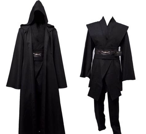 Buy Dark Jedi Sith Darth Vader Black Costume Star Wars Robe Cosplay ...