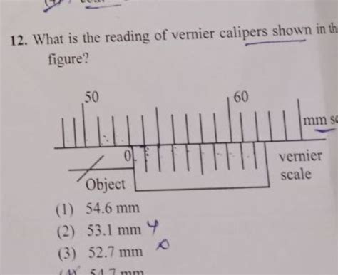 What is the reading of vernier calipers shown in the figure? (Assuming t..